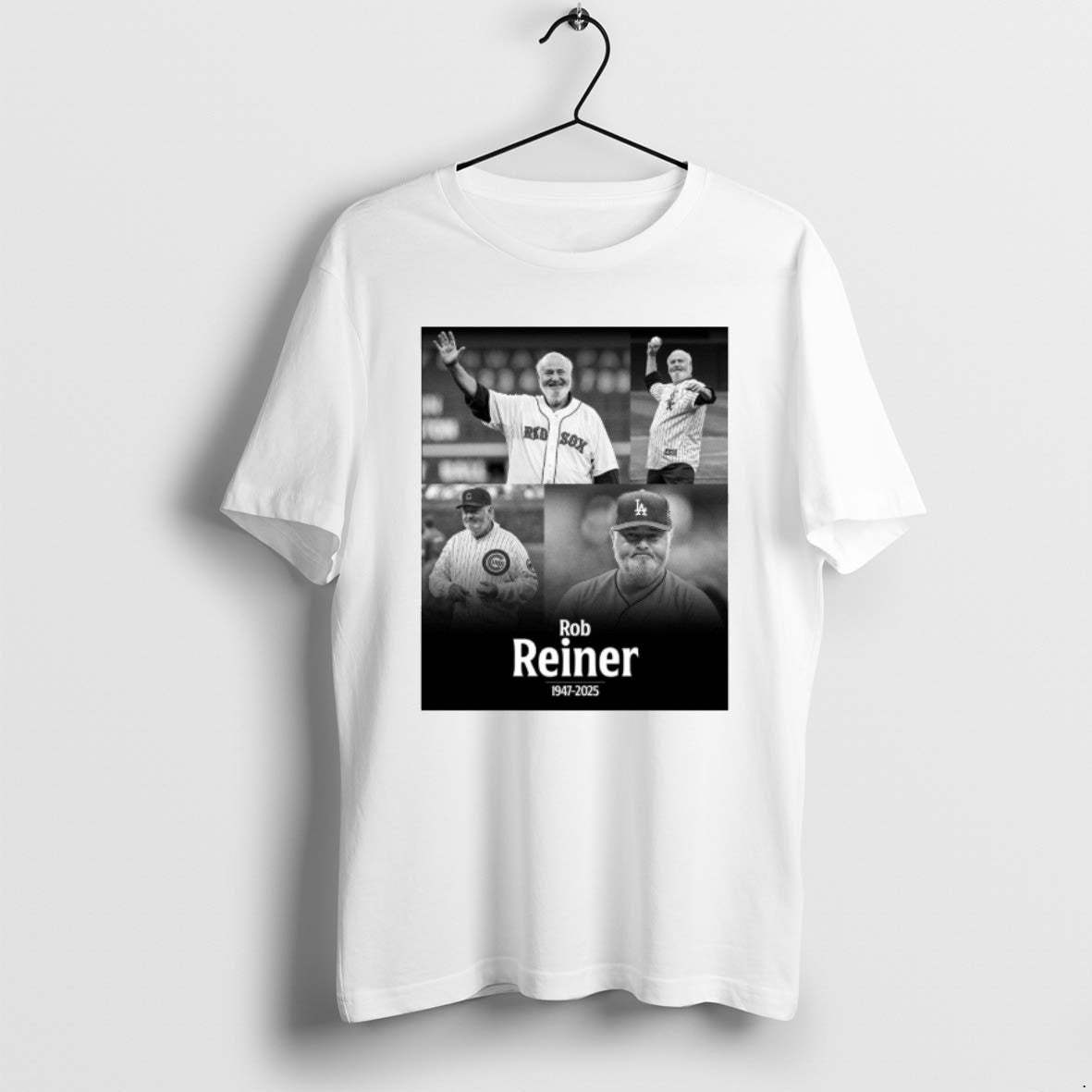 Official Rob Reiner 1947 2025 Was An Avid Baseball Fan Dodgers Cubs Red Sox T-Shirts, Hoodie, Sweatshirt | PrintMintTees.com
