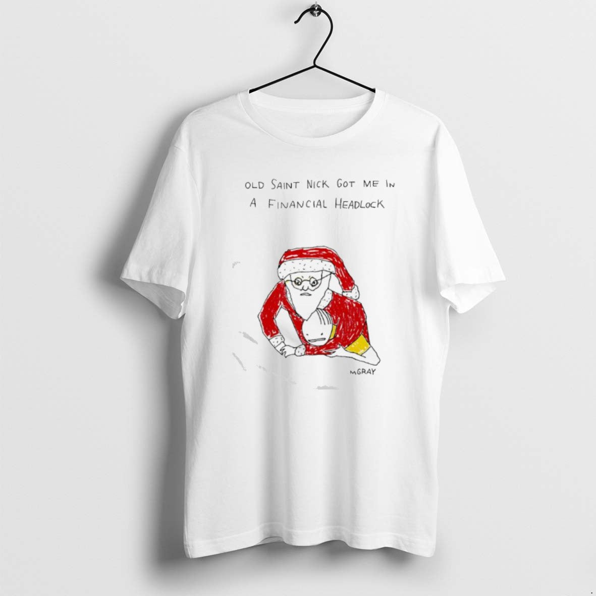 Official Santa Claus Old Saint Nick Got Me In A Financial Headlock T-Shirts, Hoodie, Sweatshirt | PrintMintTees.com