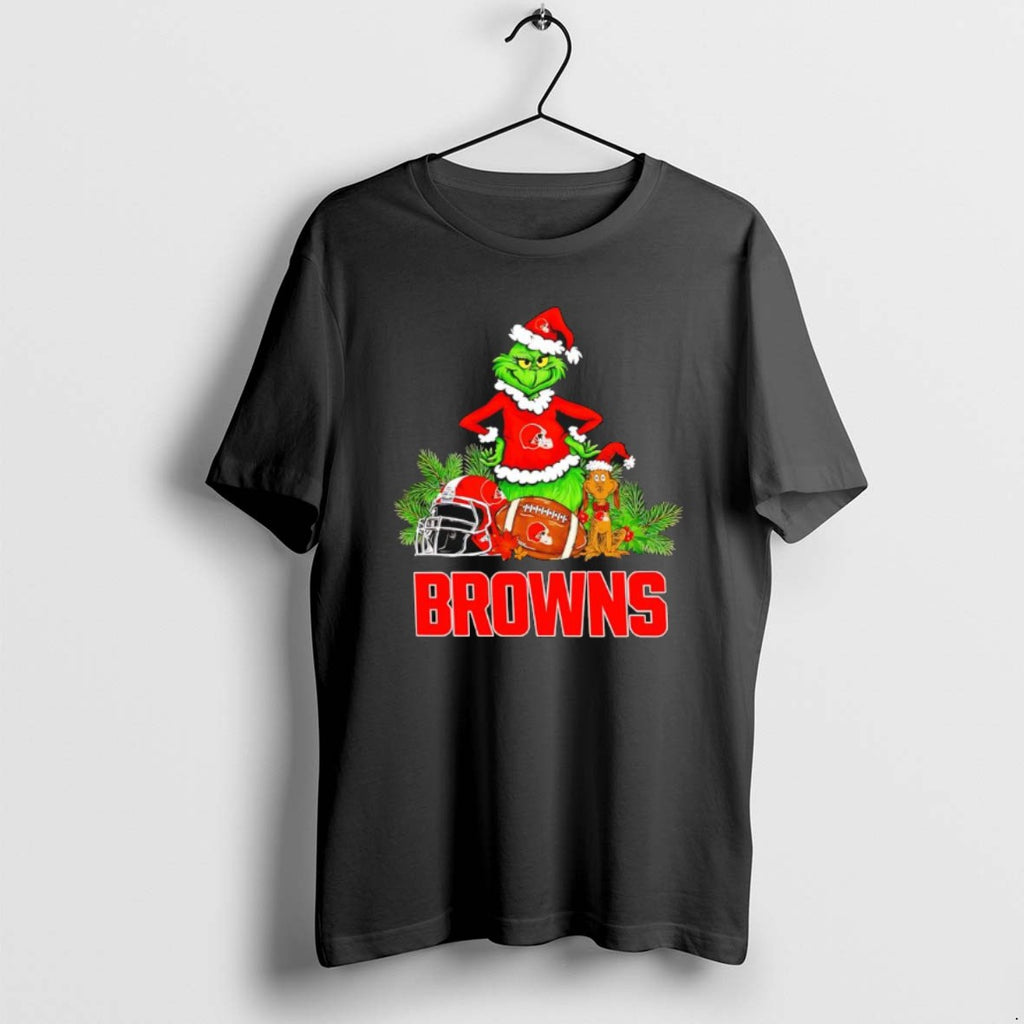 Official The Grinch And Max Cleveland Browns Christmas Helmet Items T-Shirts, Hoodie, Sweatshirt | PrintMintTees.com