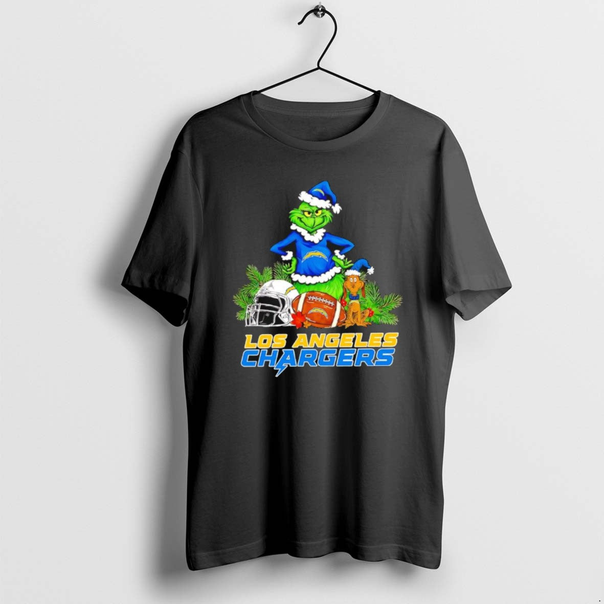 Official The Grinch And Max Los Angeles Chargers Christmas Helmet Items T-Shirts, Hoodie, Sweatshirt | PrintMintTees.com