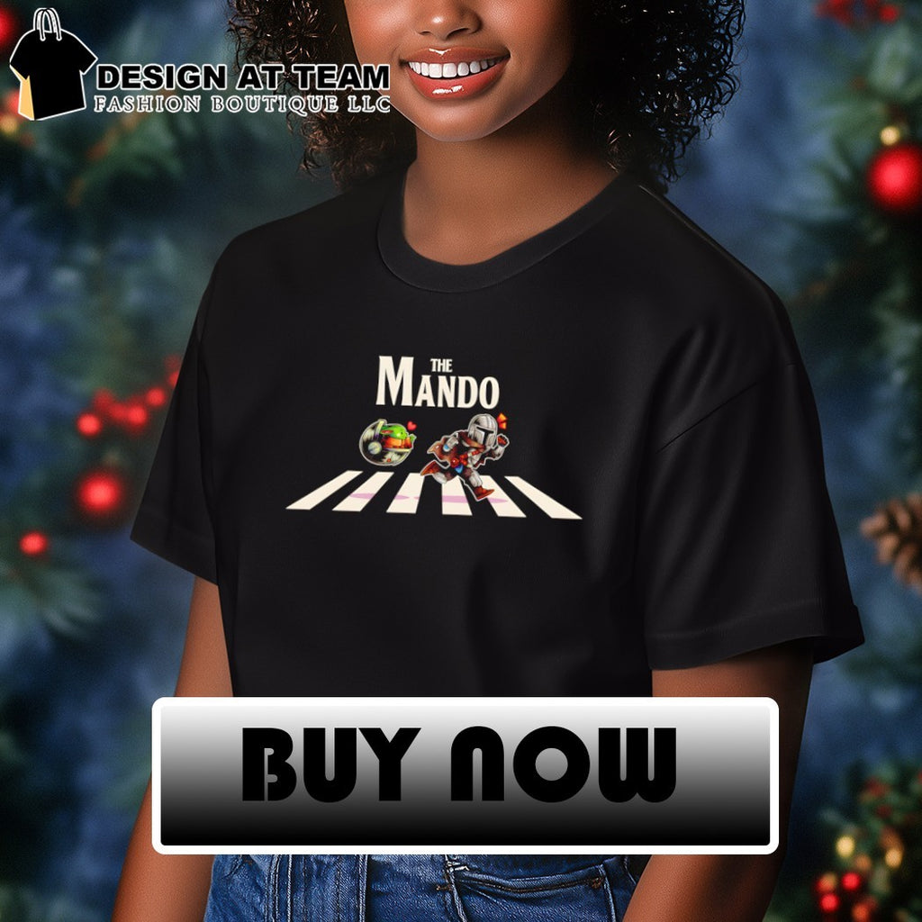 The Mando Mandalorian Grogu and Din Djarin crossing Abbey Road shirt