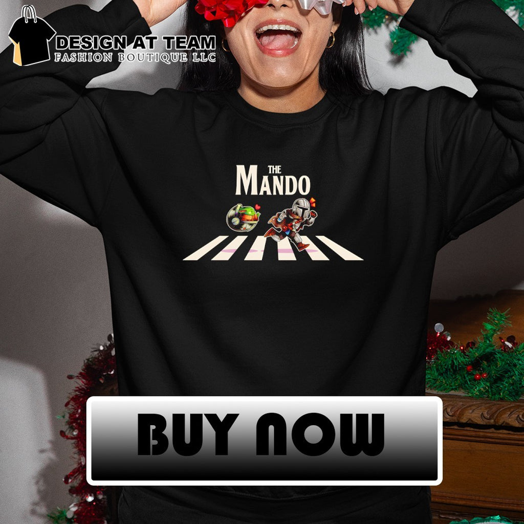 The Mando Mandalorian Grogu and Din Djarin crossing Abbey Road shirt