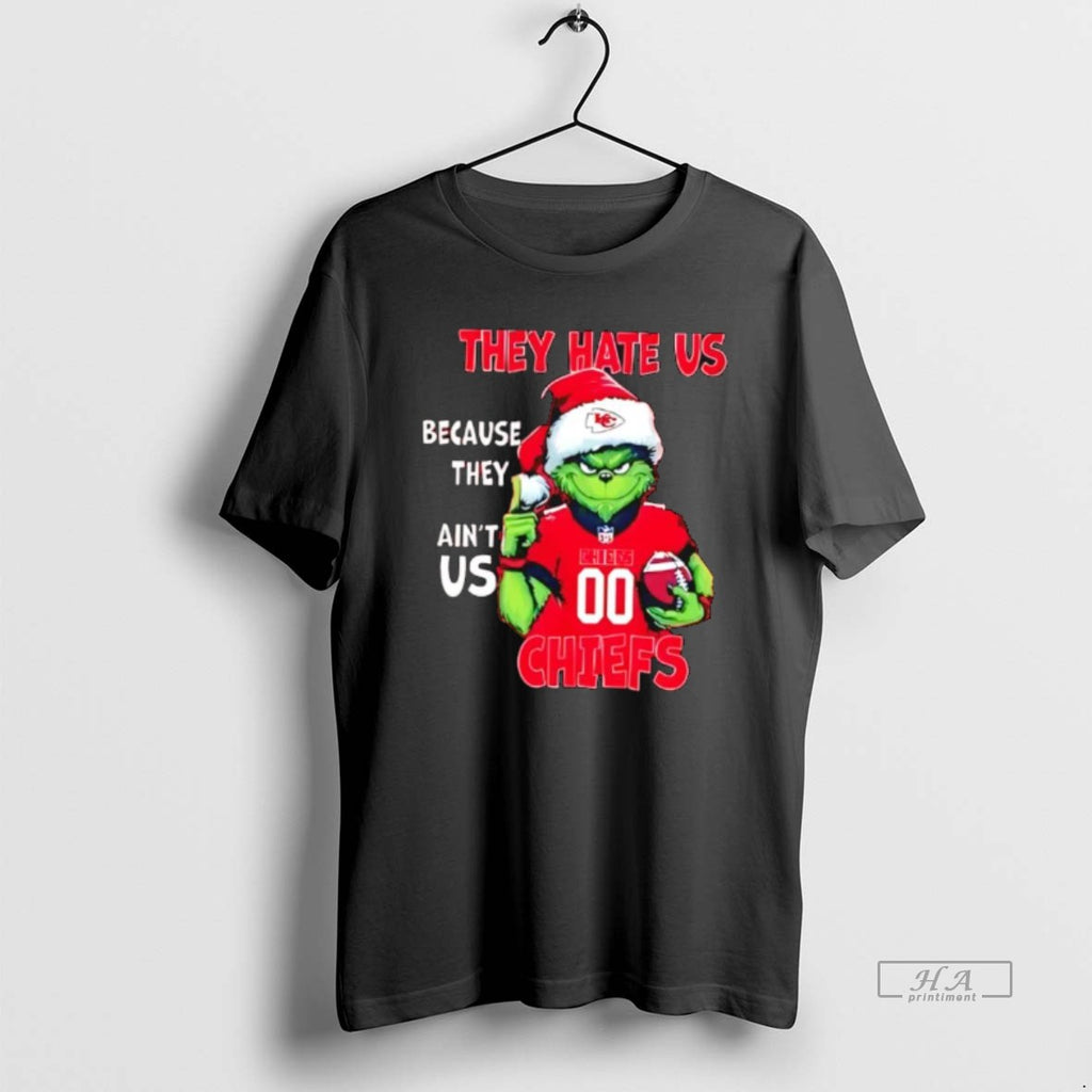 Official They Hate Us Because They Aint Us Kansas City Chiefs Grinch Santa T-Shirts, Hoodie, Sweatshirt | PrintMintTees.com