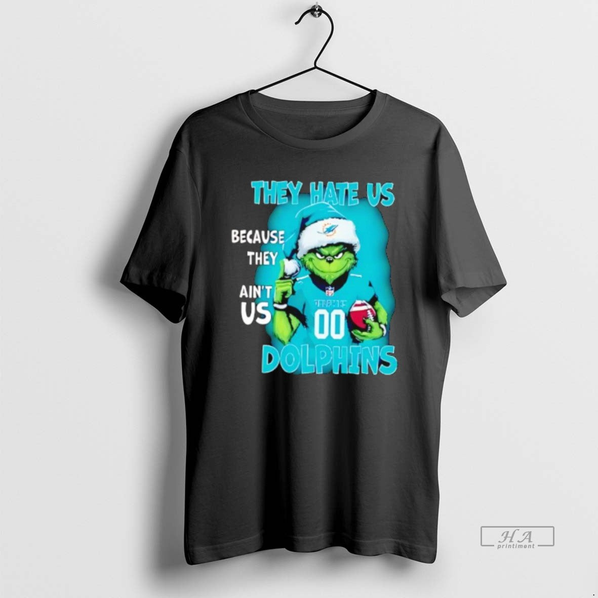 Official They Hate Us Because They Aint Us Miami Dolphins Grinch Santa T-Shirts, Hoodie, Sweatshirt | PrintMintTees.com