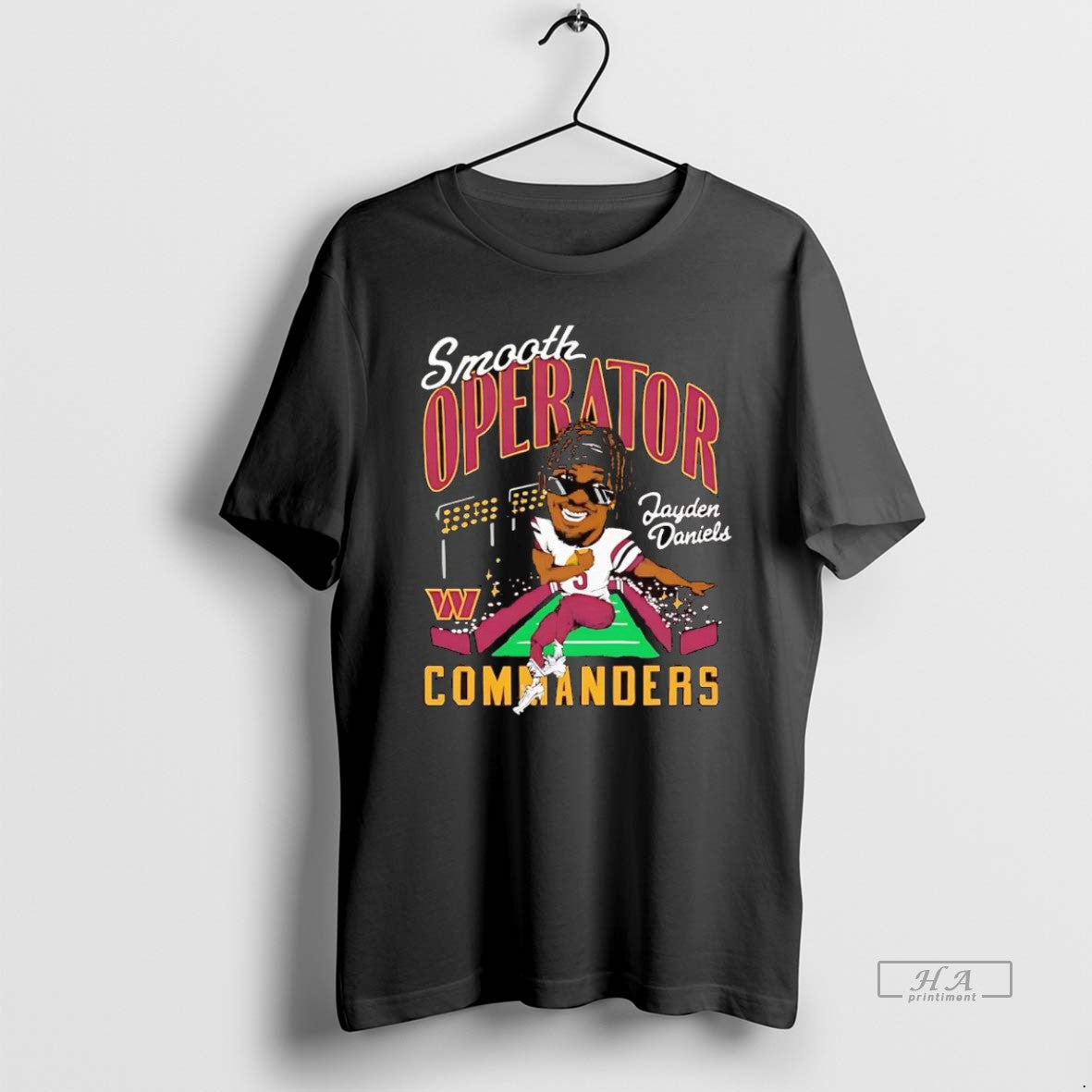 Official Trendy Jayden Daniels Smooth Operator Caricature Washington Commanders