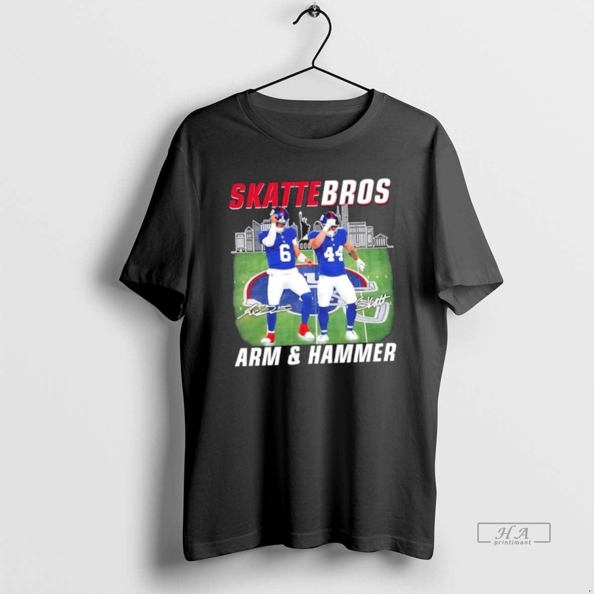 Official Trendy New York Giants Jaxson Dart X Cam Skattebo Skattebros Arm And Hammer Signatures
