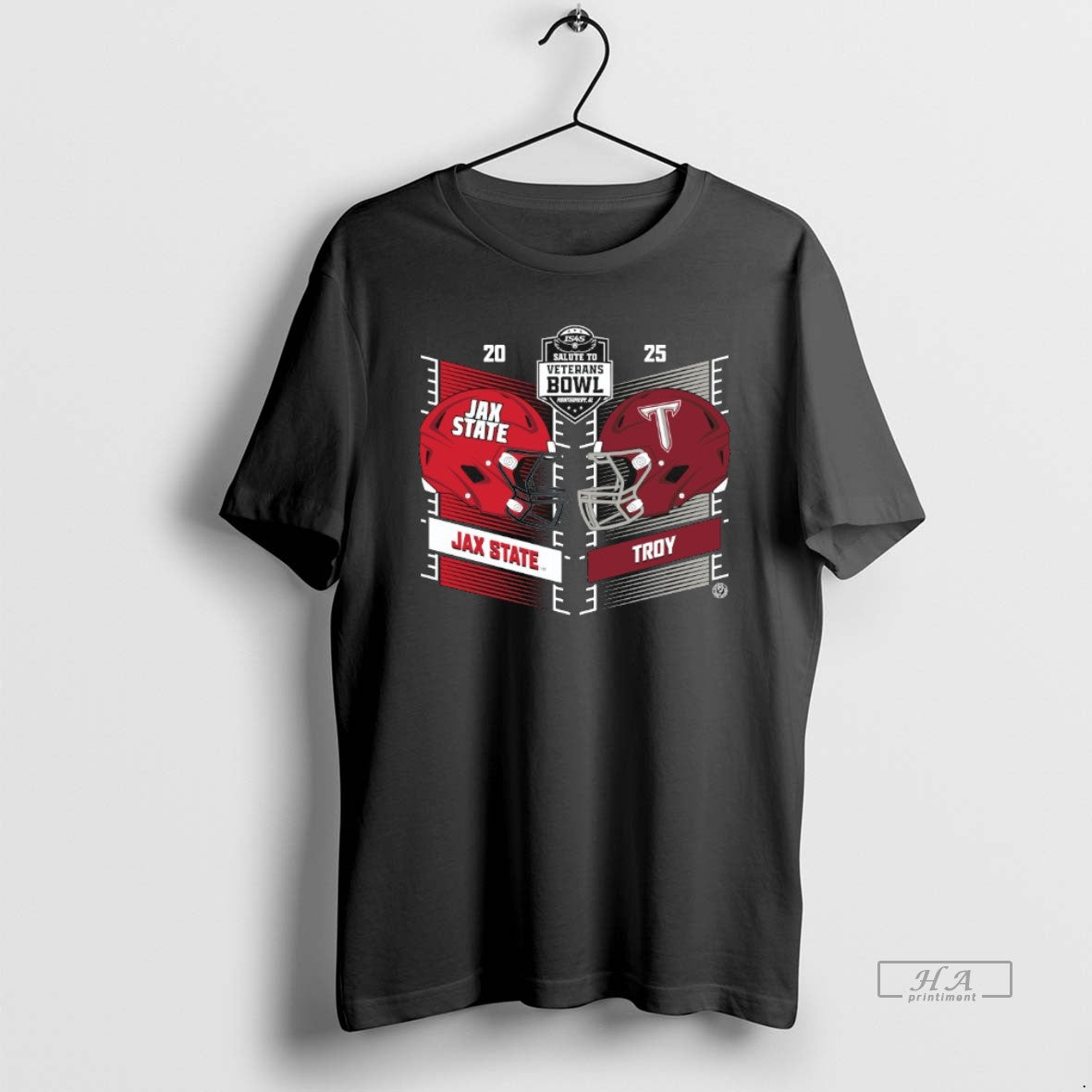 Official Troy Trojans Vs Jacksonville State Gamecocks 2025 Salute To Veterans Bowl Head To Heat T-Shirts, Hoodie, Sweatshirt