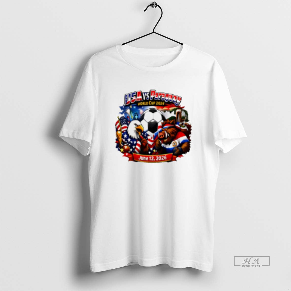 Official Usa Vs Paraguay 2026 World Cup Mascot T-Shirts, Hoodie, Sweatshirt | PrintMintTees.com