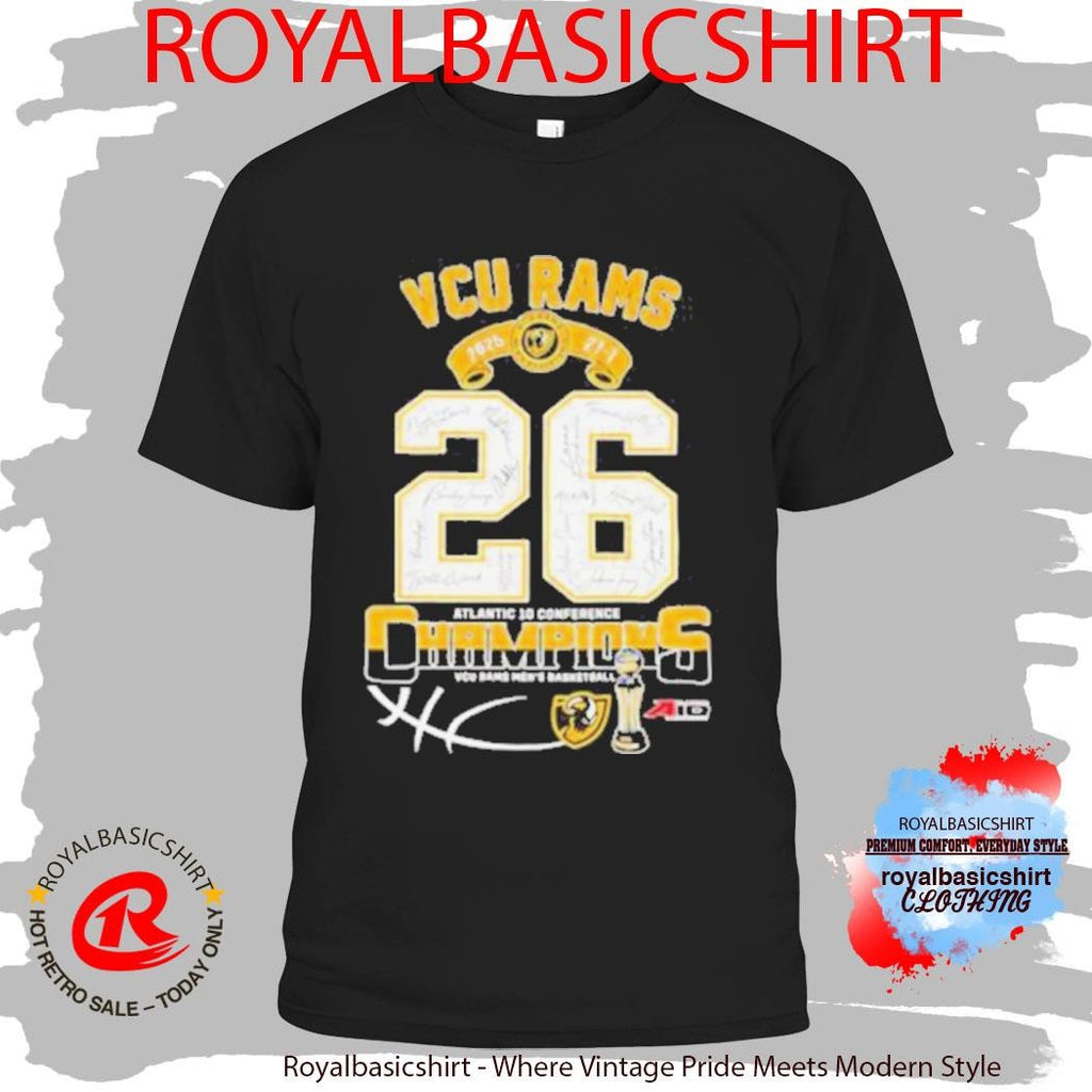 Official VCU Rams 2025 Atlantic 10 Conference Champions Signed Roster Shirt