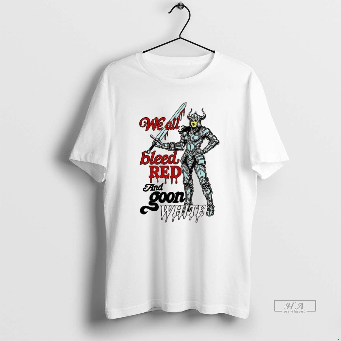 Official We All Bleed Red And Goon White T-Shirts, Hoodie, Sweatshirt | PrintMintTees.com