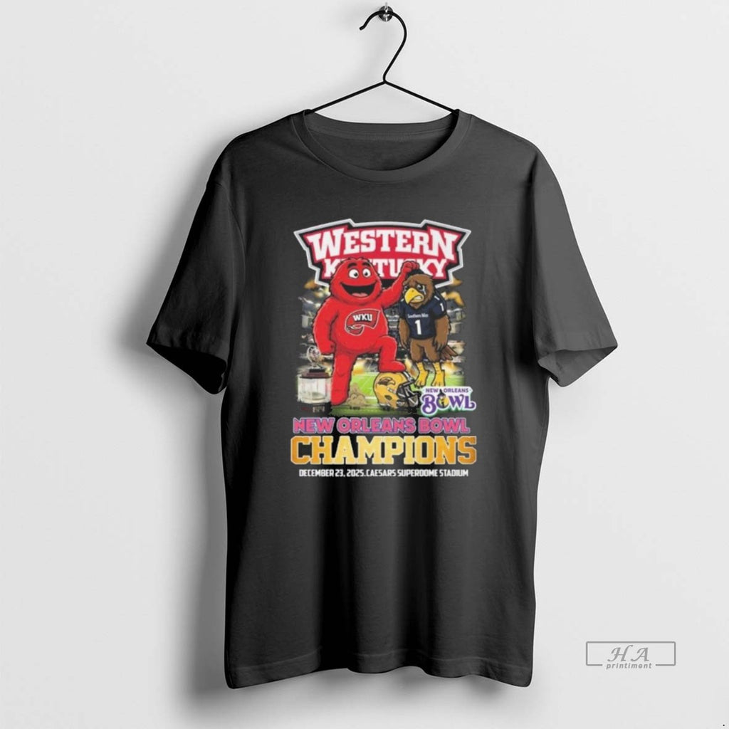 Official Western Kentucky New Orleans Bowl Champions 2025 Mascot Vintage T-Shirts, Hoodie, Sweatshirt | PrintMintTees.com