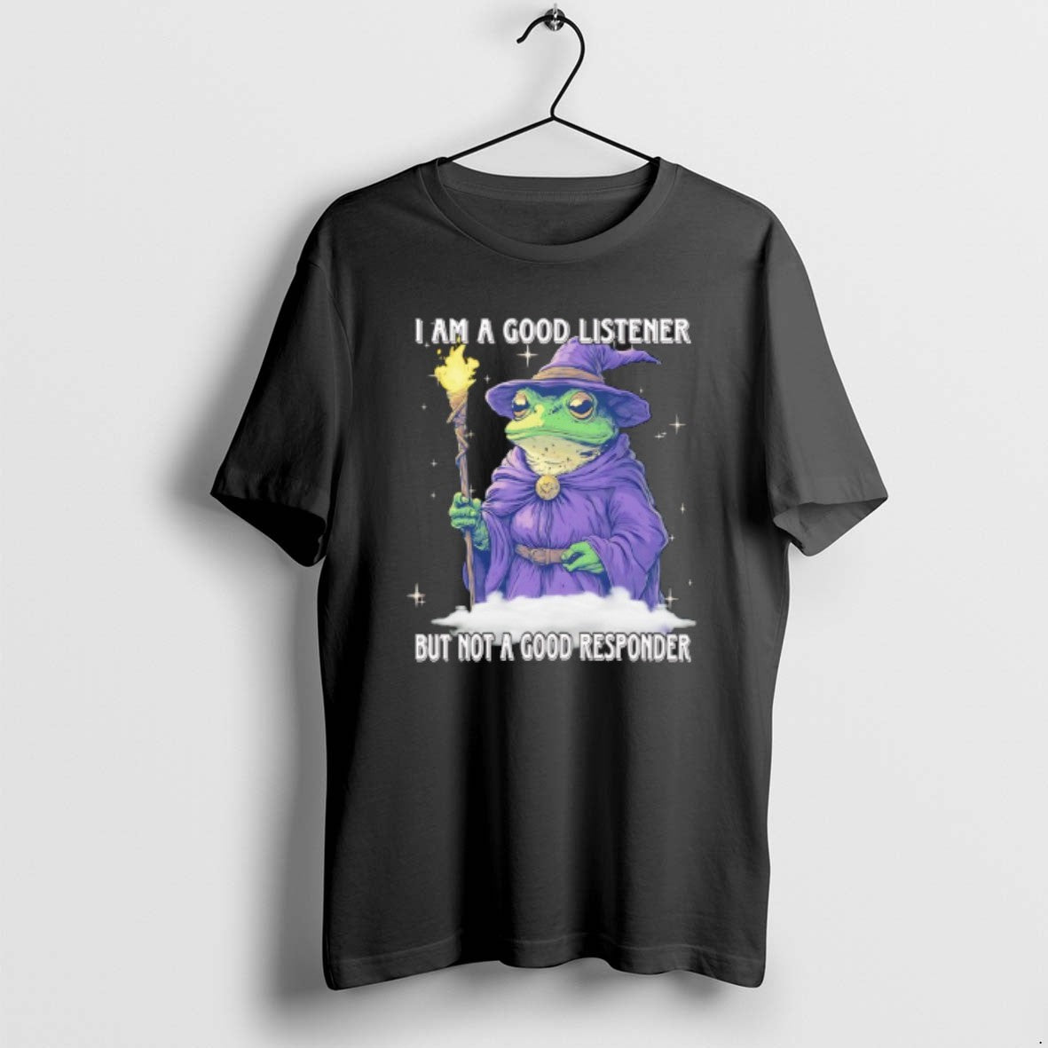 Official Wizard Frog I Am A Good Listener But Not A Good Responder T-Shirts, Hoodie, Sweatshirt | PrintMintTees.com