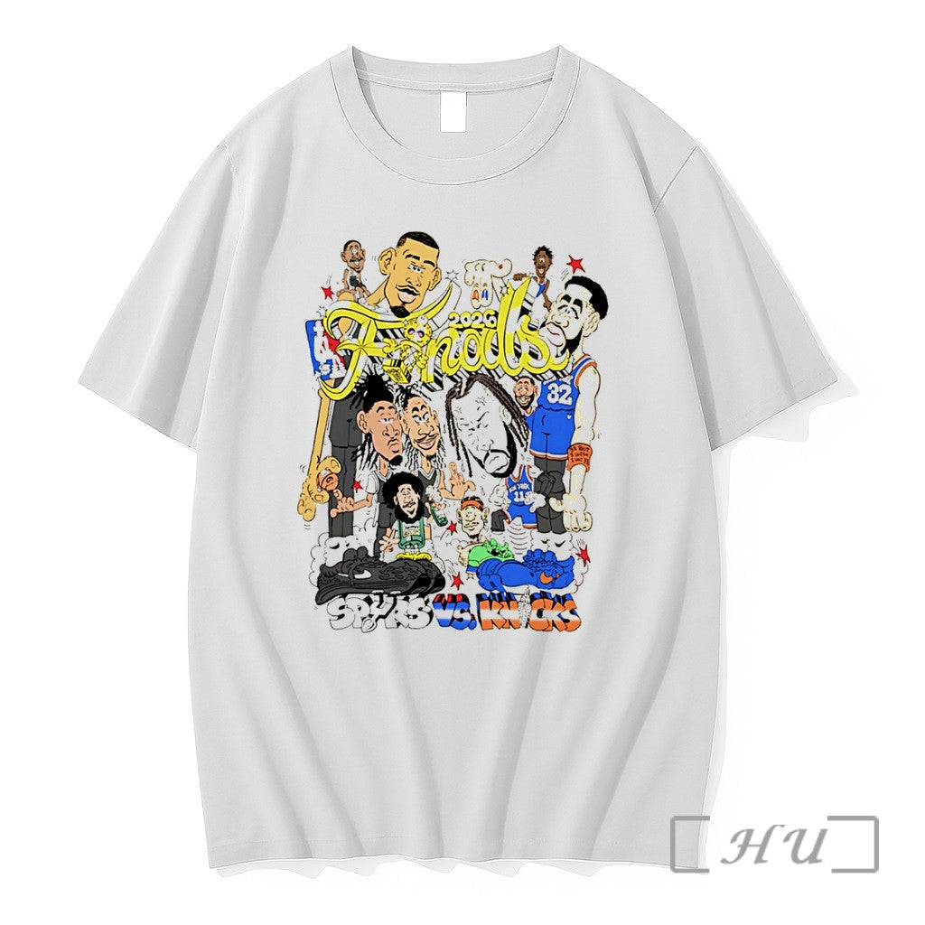 Officials 2026 Nba Finals Spurs Vs Knicks Caricature Tee