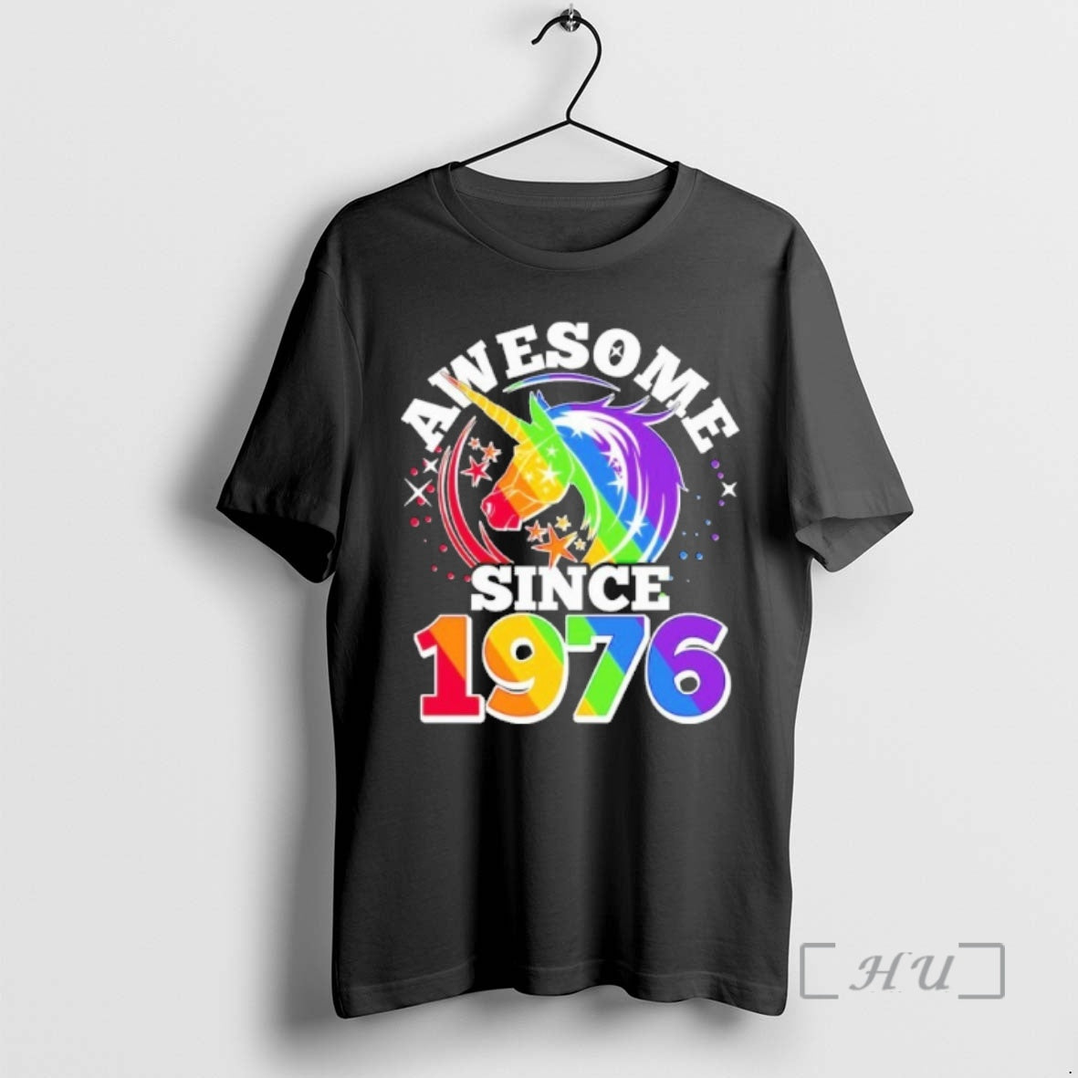 Officials 50th Birthday Rainbow Unicorn Awesome Since 1976 T-Shirts, Hoodie, Sweatshirt | PrintMintTees.com