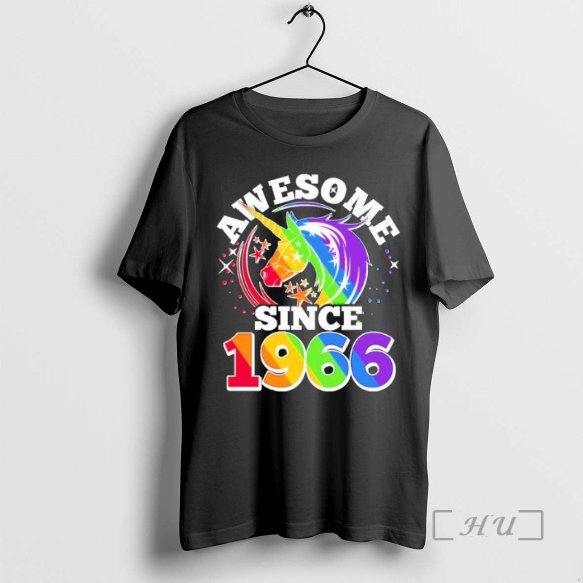 Officials 60th Birthday Rainbow Unicorn Awesome Since 1966 T-Shirts, Hoodie, Sweatshirt | PrintMintTees.com