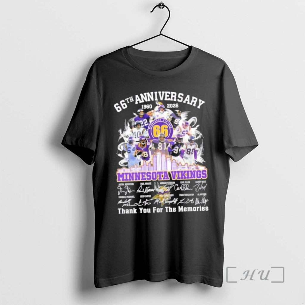 Officials 66th Anniversary 1960 2026 Minnesota Vikings Justin Jefferson And Legends Thank You For The T-Shirts, Hoodie,...