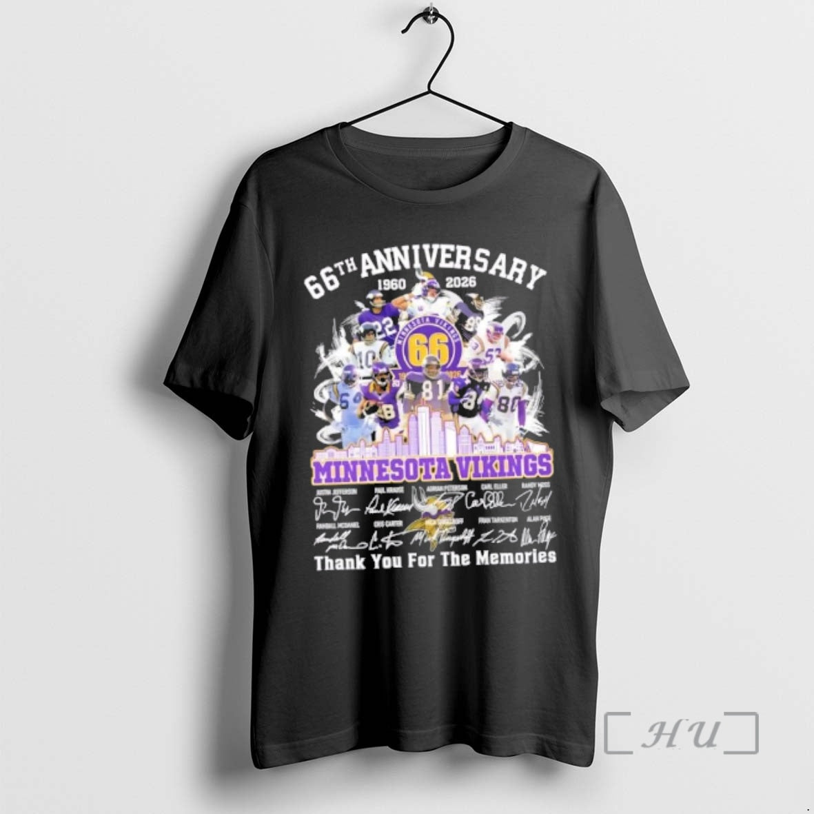 Officials 66th Anniversary 1960 2026 Minnesota Vikings Justin Jefferson And Legends Thank You For The T-Shirts, Hoodie,...