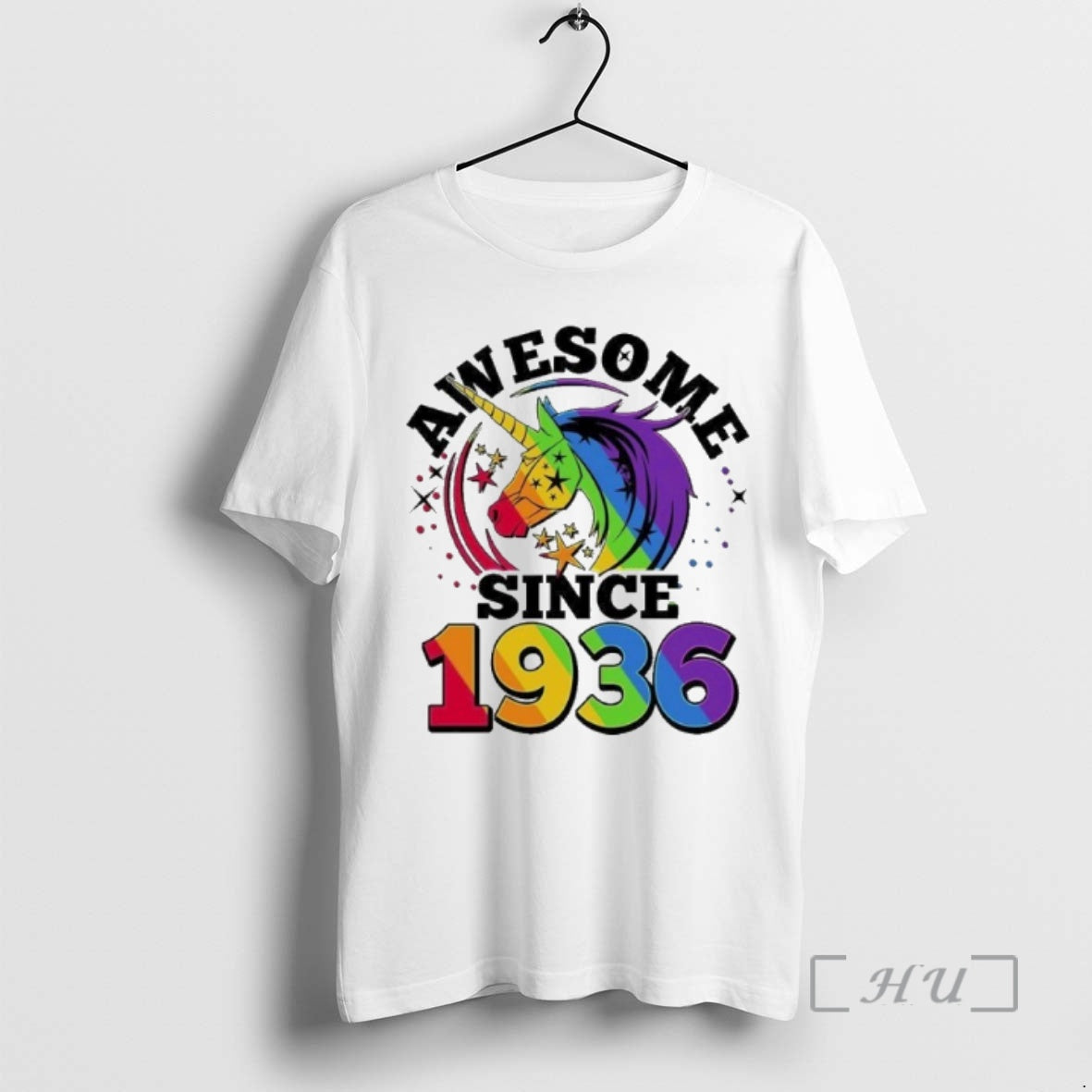 Officials 90th Birthday Rainbow Unicorn Awesome Since 1936 T-Shirts, Hoodie, Sweatshirt | PrintMintTees.com