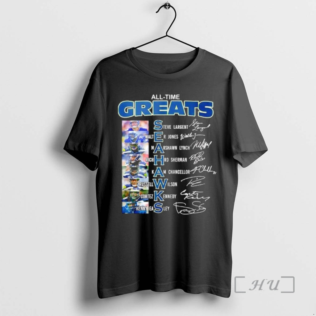 Officials All Time Greats Seahawks Players List Name And Signature T-Shirts, Hoodie, Sweatshirt | PrintMintTees.com