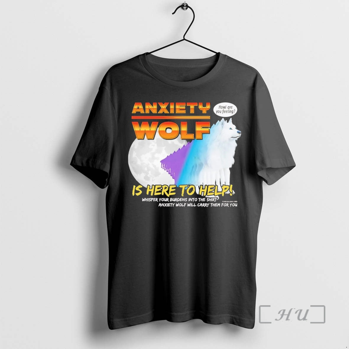 Officials Anxiety Wolf Is Here To Help T-Shirts, Hoodie, Sweatshirt | PrintMintTees.com