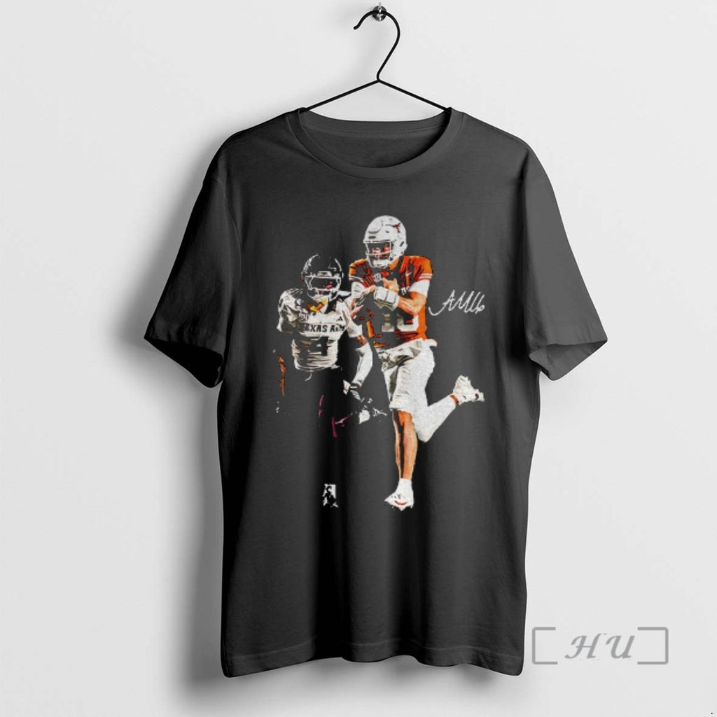 Officials Arch Manning Running Texas Longhorns Football Signature T-Shirts, Hoodie, Sweatshirt | PrintMintTees.com