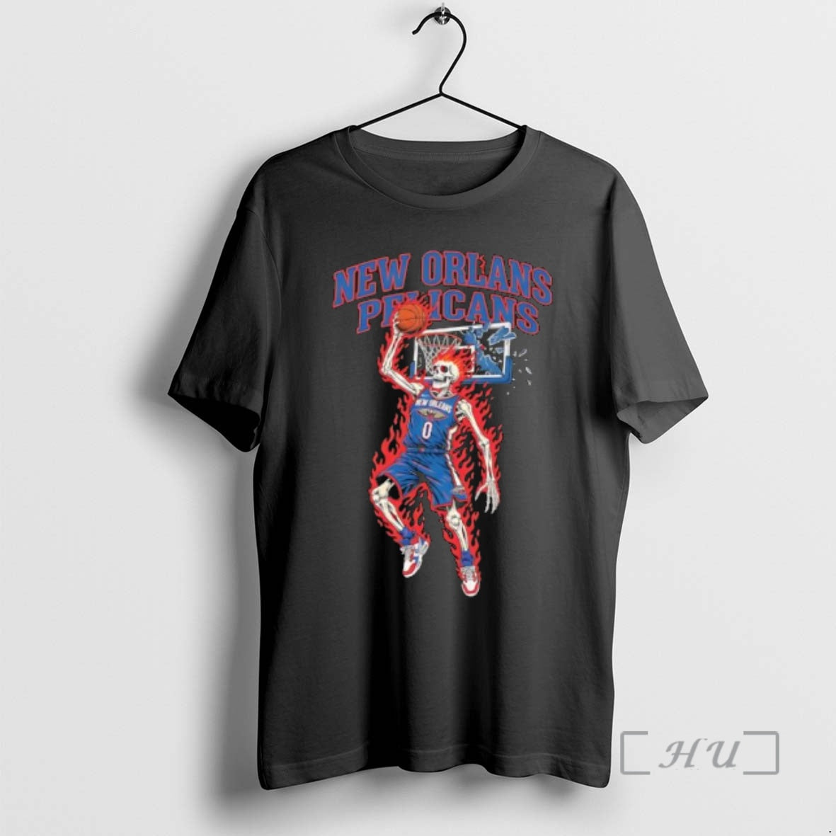 Officials Awesome New Orleans Pelicans Mens Basketball Skeleton Player Fire T-Shirts, Hoodie, Sweatshirt | PrintMintTees.com