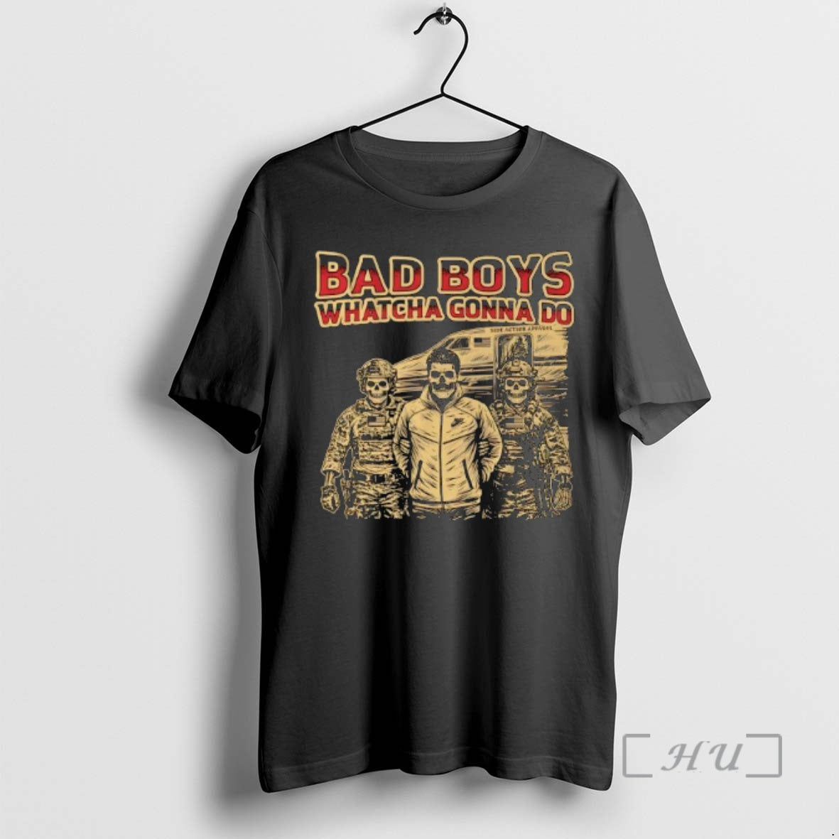 Officials Bad Boys Whatcha Gonna Do Side Action Apparel Skeletons T-Shirts, Hoodie, Sweatshirt | PrintMintTees.com