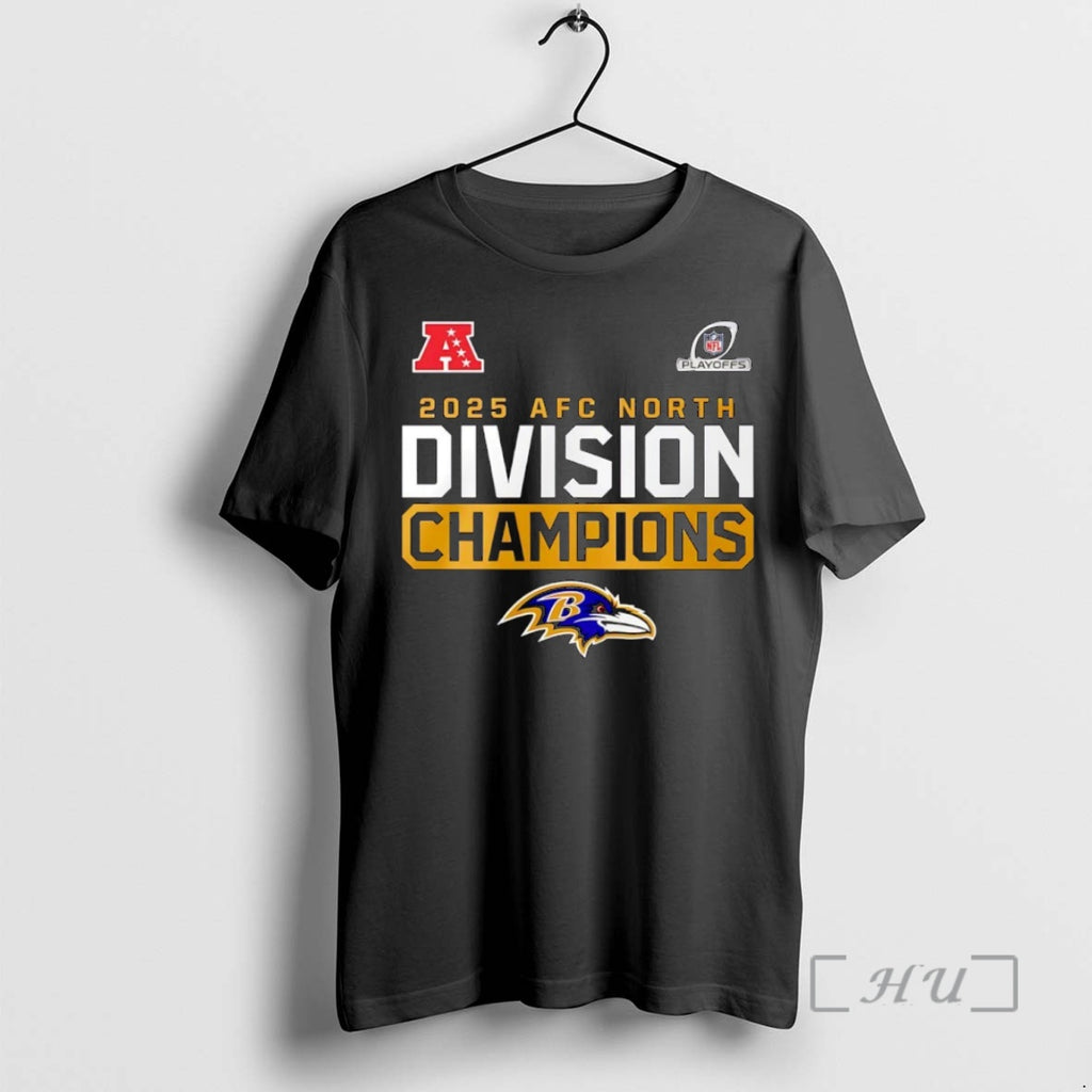 Officials Baltimore Ravens 2025 Afc North Division Champions T-Shirts, Hoodie, Sweatshirt | PrintMintTees.com