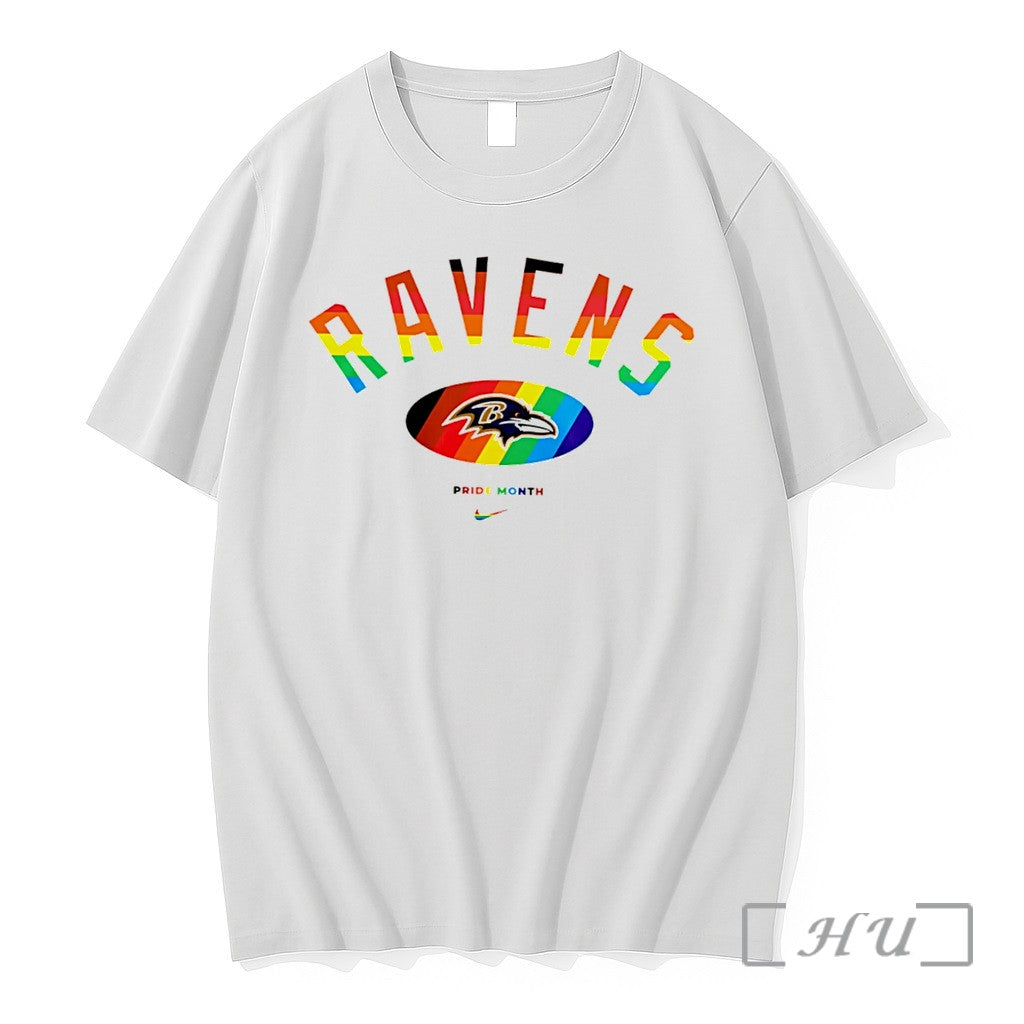 Officials Baltimore Ravens Pride Month Rainbow Logo Tee