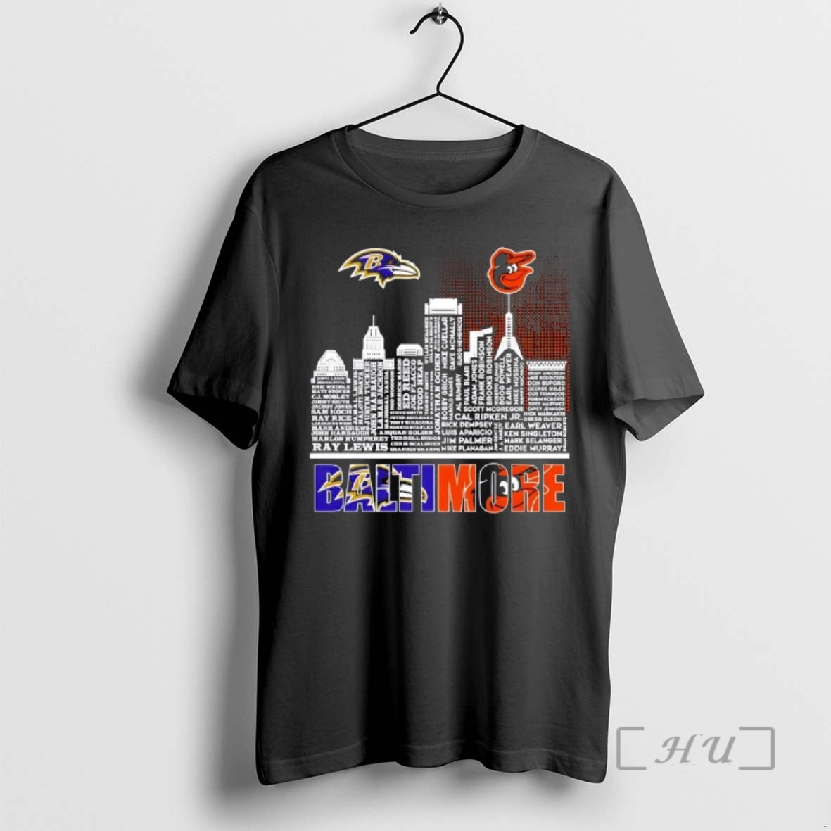 Officials Baltimore Sports Ravens X Orioles All Names City Skyline T-Shirts, Hoodie, Sweatshirt | PrintMintTees.com