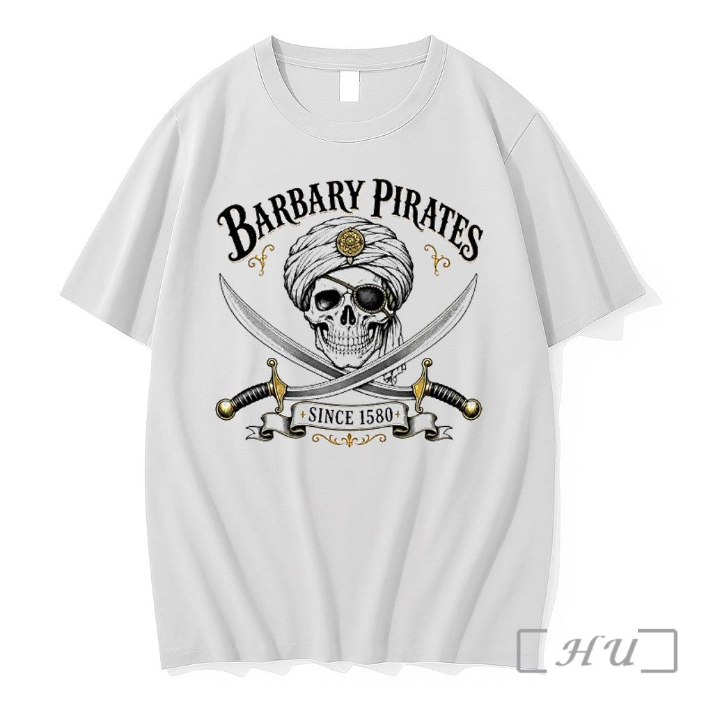 Officials Barbary Pirates Since 1580 Skull With Turban And Cross Swords Premium T Shirts Sweater