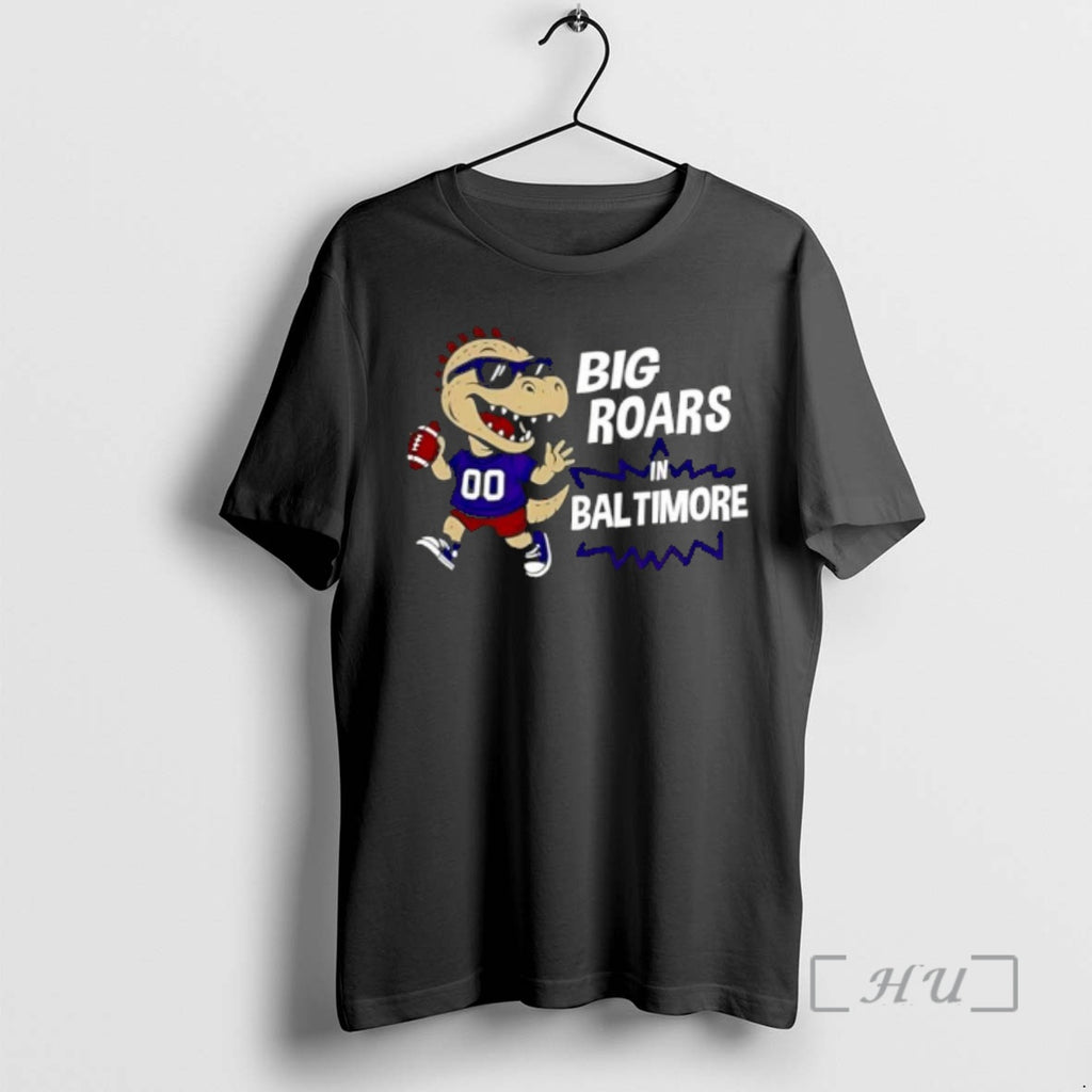 Officials Big Roars In Baltimore Ravens Dinosaur Cartoon Funny T-Shirts, Hoodie, Sweatshirt | PrintMintTees.com
