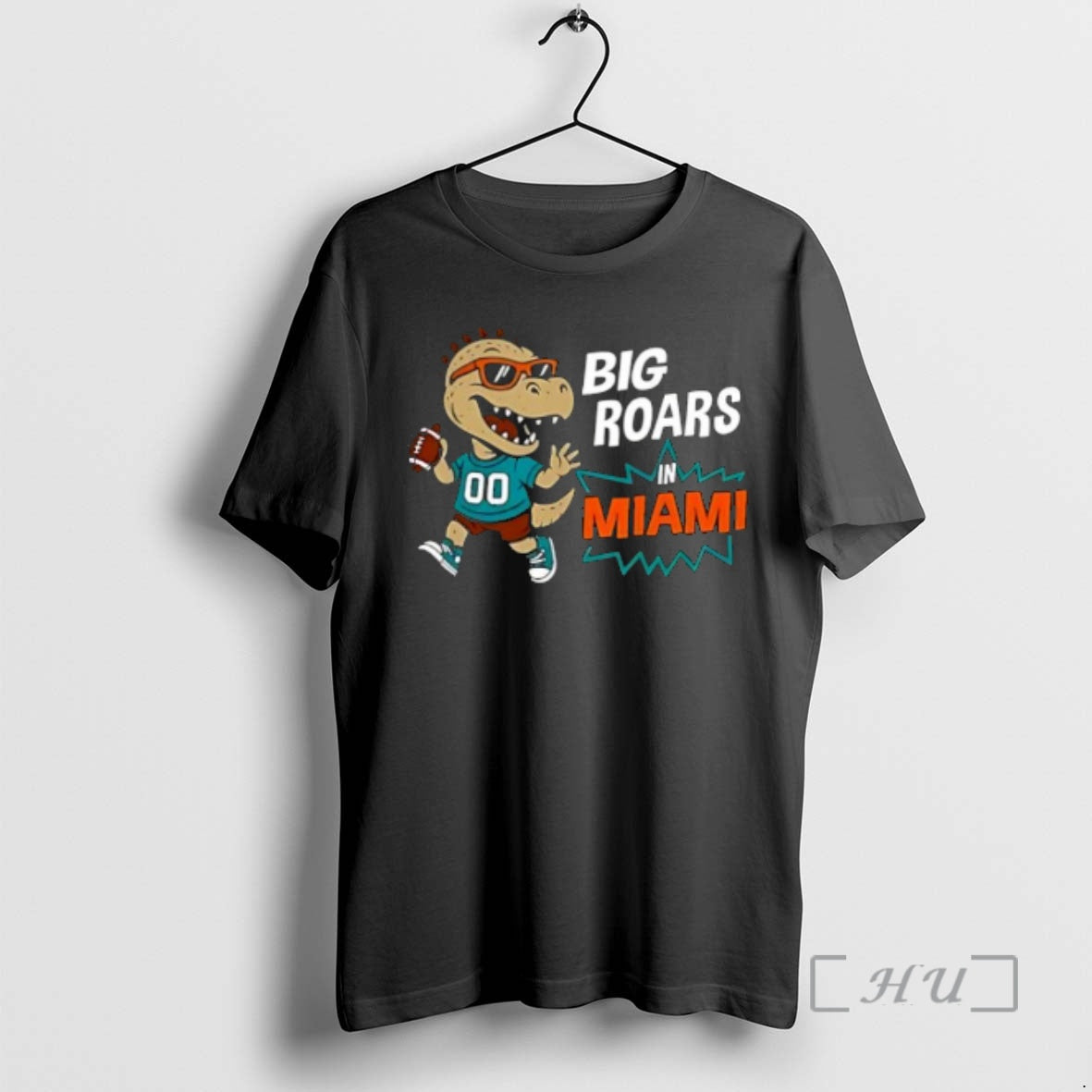Officials Big Roars In Miami Dolphins Dinosaur Cartoon Funny T-Shirts, Hoodie, Sweatshirt | PrintMintTees.com