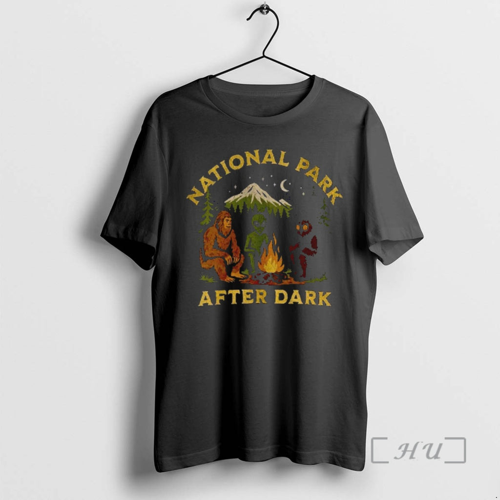 Officials Bigfoot Mothman Alien National Park After Dark T-Shirts, Hoodie, Sweatshirt | PrintMintTees.com