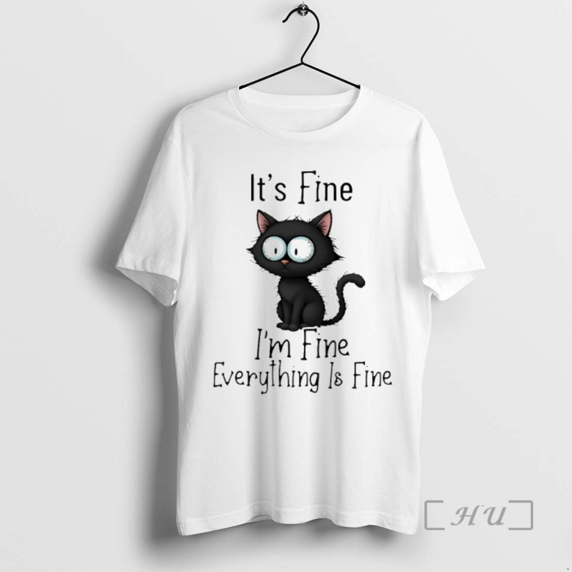 Officials Black Cat Its Fine Everything Is Fine T-Shirts, Hoodie, Sweatshirt | PrintMintTees.com