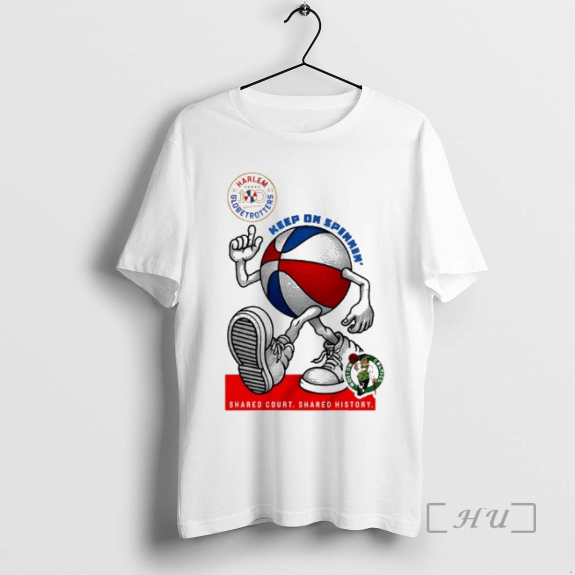 Officials Boston Celtics X Harlem Globetrotters Keep On Spinning 2026 T-Shirts, Hoodie, Sweatshirt | PrintMintTees.com