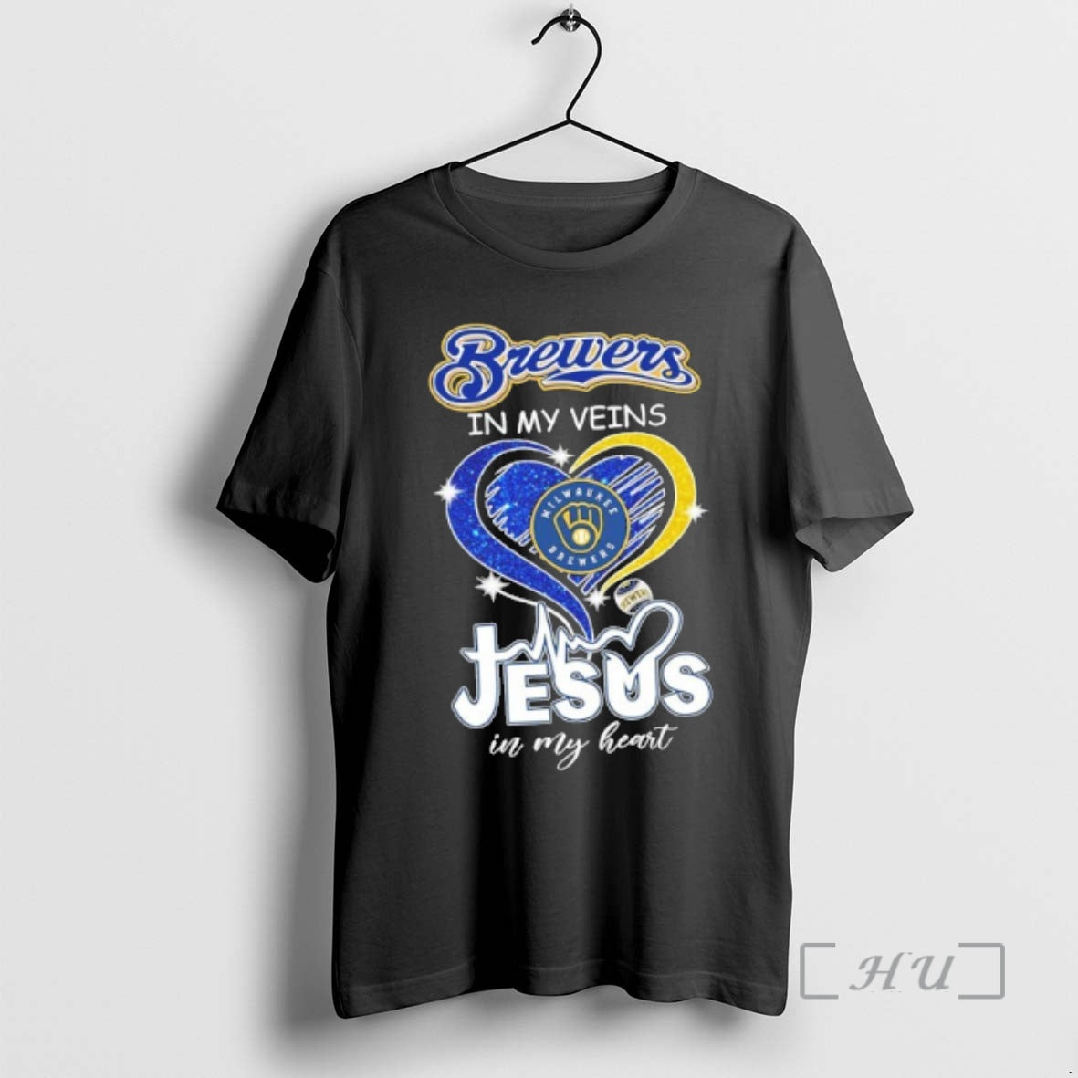 Officials Brewers In My Veins Heart Jesus In My Heart T-Shirts, Hoodie, Sweatshirt | PrintMintTees.com