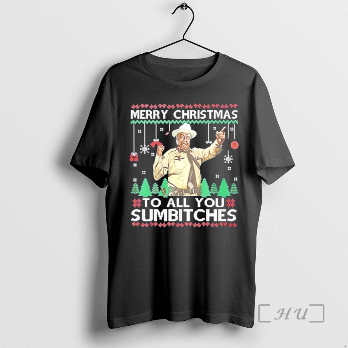 Officials Buford T Justice Merry Christmas To All You Sumbitches T-Shirts, Hoodie, Sweatshirt | PrintMintTees.com