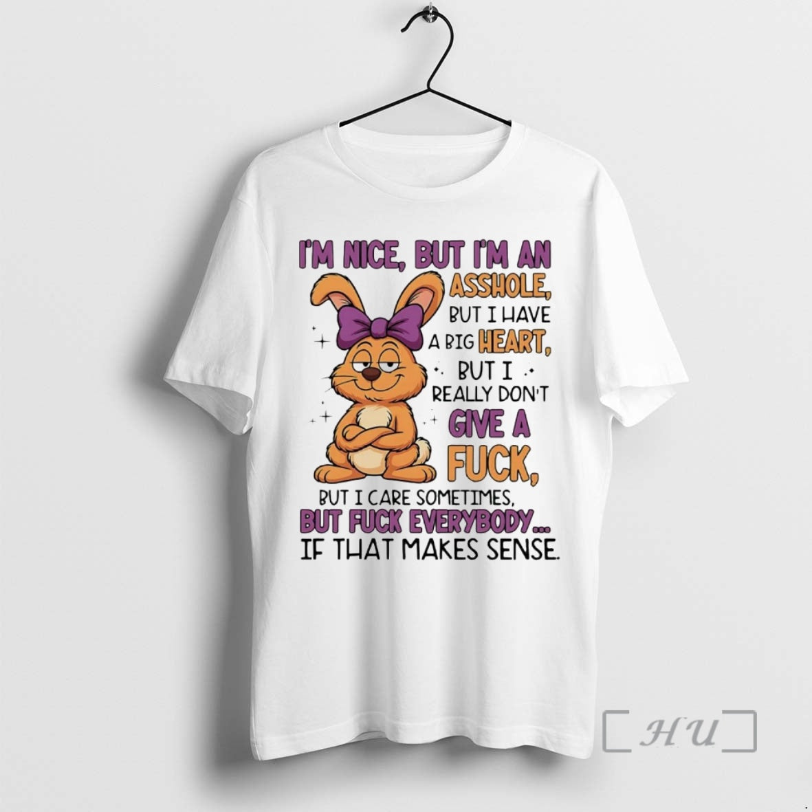 Officials Bunny Im Nice But Im An Asshole But I Have A Big Heart Premium T-Shirts, Hoodie, Sweatshirt | PrintMintTees.com