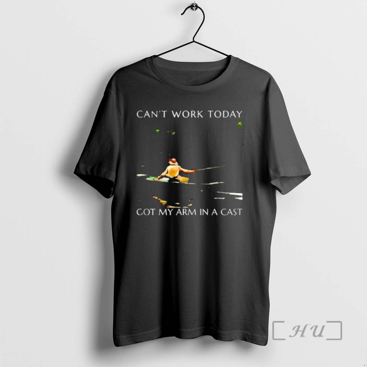 Officials Cant Work Today Got My Arm In A Cast Fishing Scene Graphic Premium T-Shirts, Hoodie, Sweatshirt | PrintMintTees.com