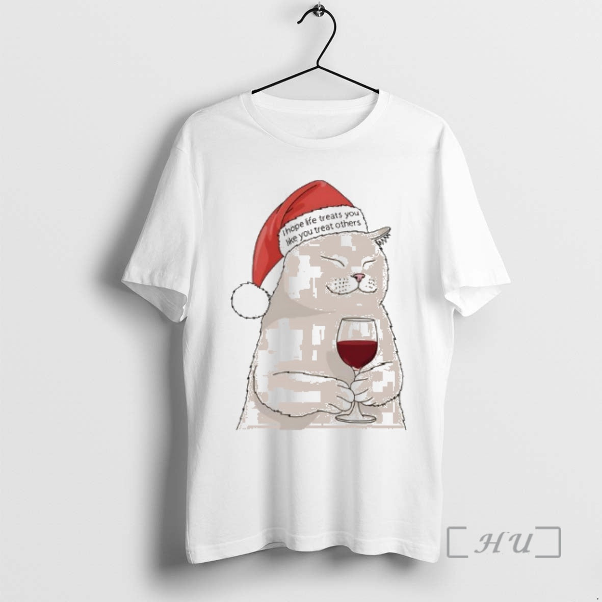 Officials Cat Santa I Hope Life Treats You Like You Treat Others Premium T Shirts Hoodie, Sweatshirt | PrintMintTees.com