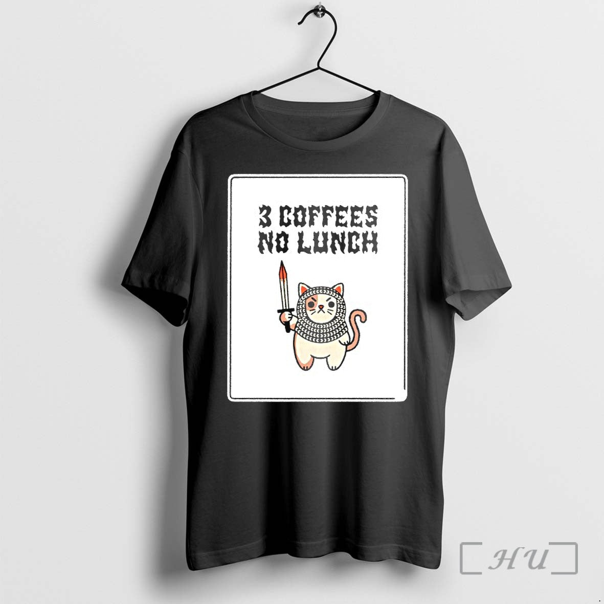 Officials Cat Knight 3 Coffees No Lunch Funny
