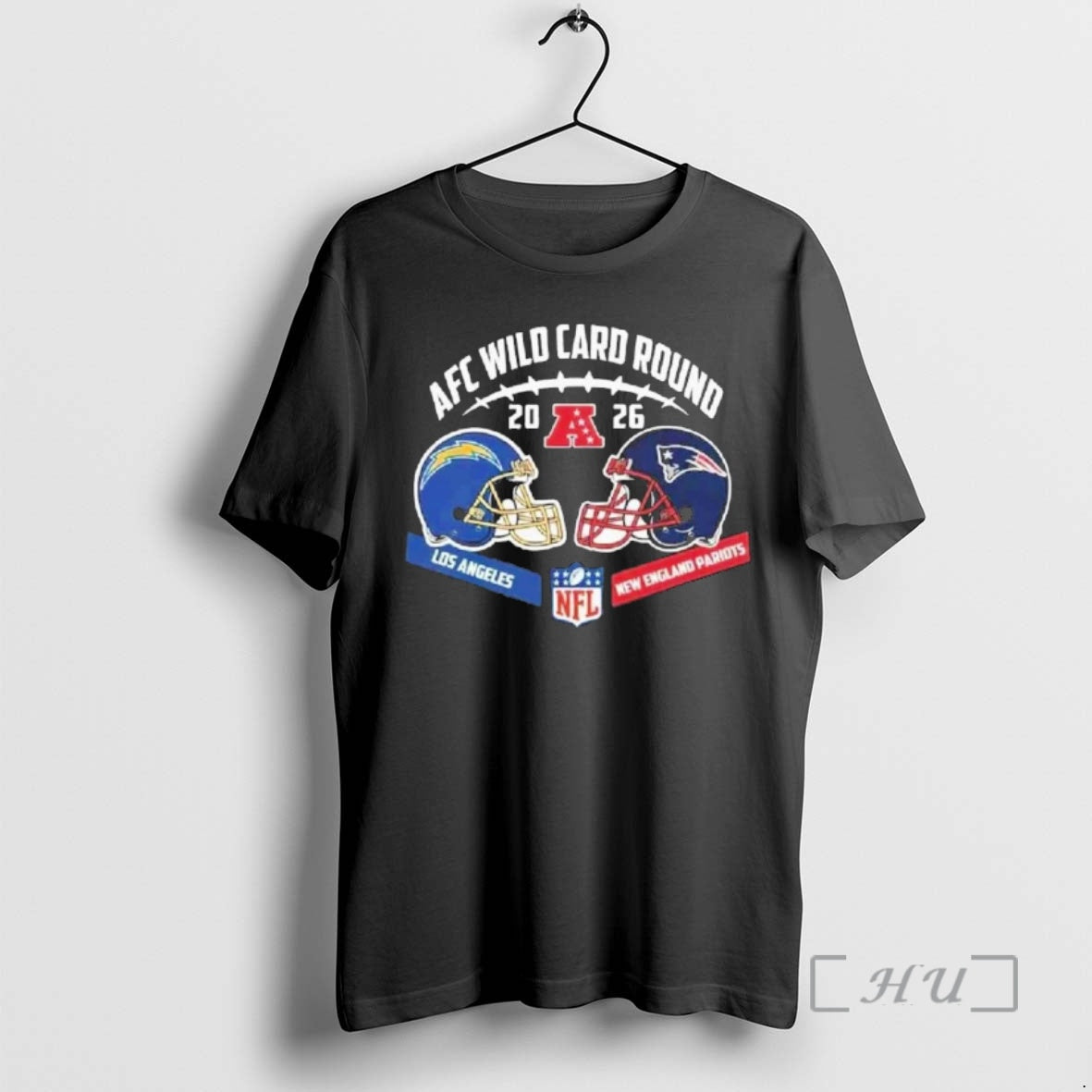 Officials Chargers Vs Patriots 2026 Afc Wild Card Round Helmet Matchup Premium T Shirts Sweater Hoodie, Sweatshirt