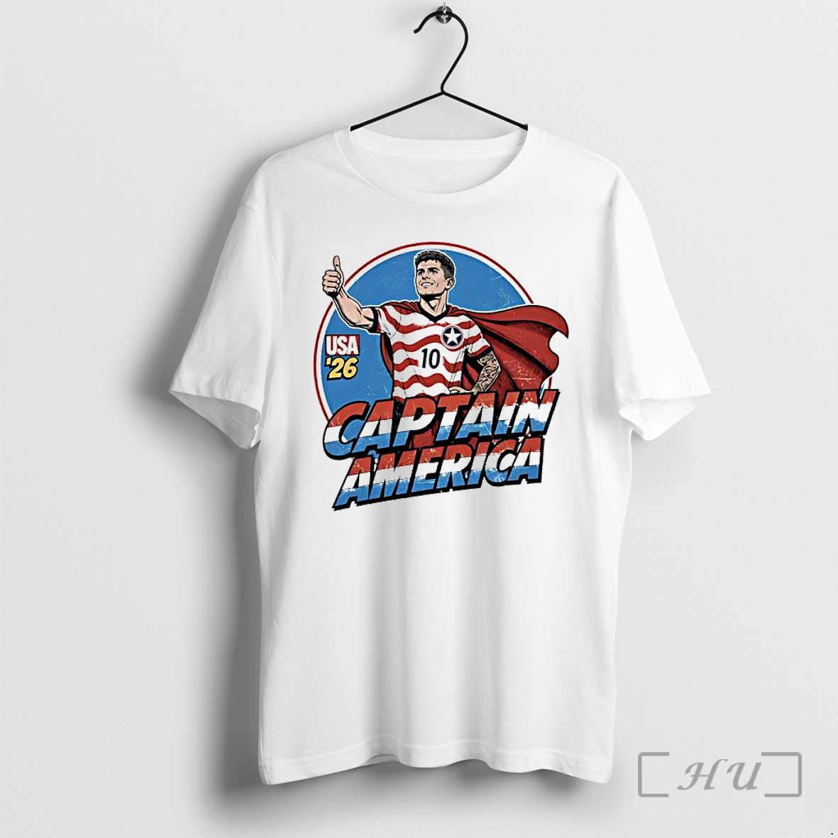 Officials Christian Pulisic Usmnt Usa 26 Captain America Fifa World Cup 2026 Premium T Shirts