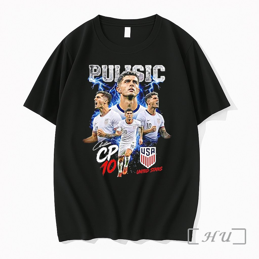 Officials Christian Pulisic United States Men National Team Soccer Player Cp 10 Premium T Shirts