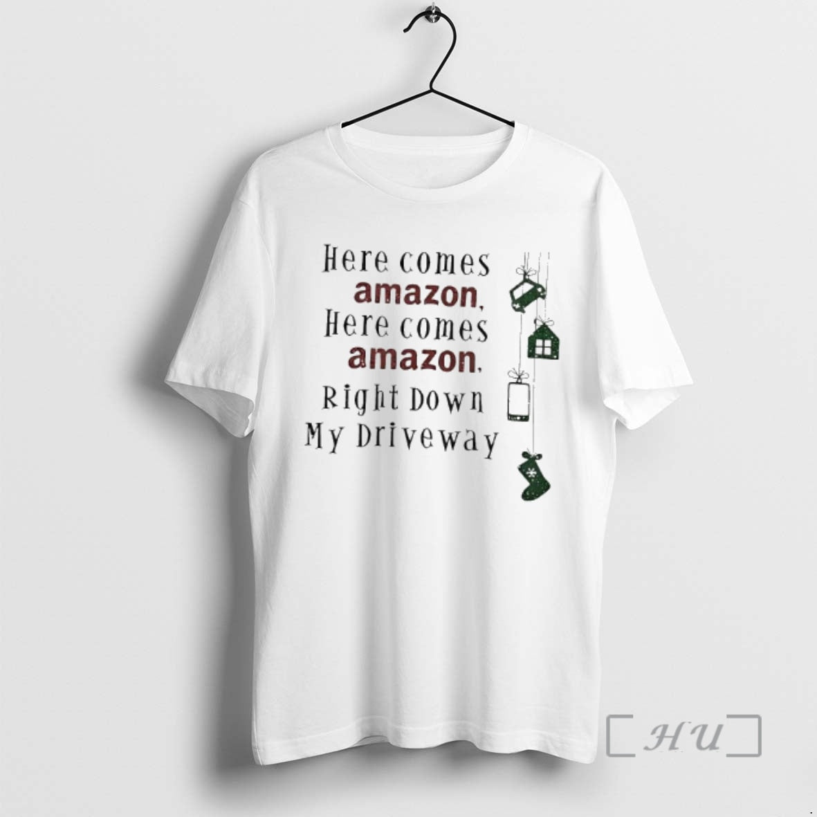 Officials Christmas Here Comes Amazon Right Down My Driveway T-Shirts, Hoodie, Sweatshirt | PrintMintTees.com