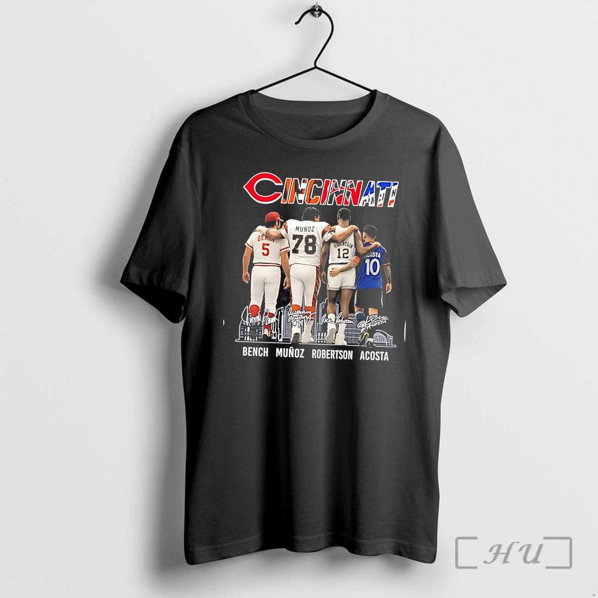Officials Cincinnati Mlb Bench Munoz Robertson Acosta Signature Tee