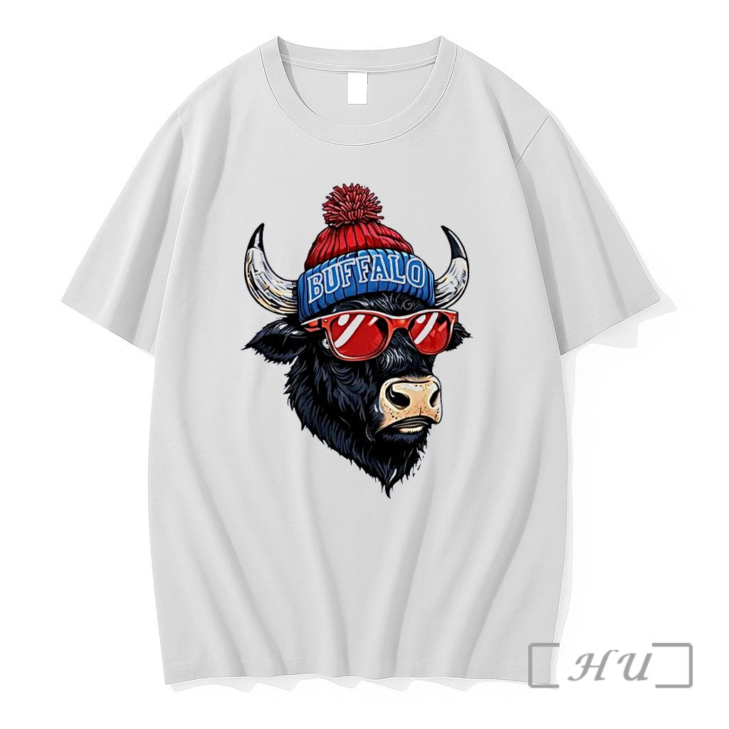 Officials Cool Buffalo Apparel Wearing Red Sunglasses Winter Beanie Buffalo White Premium T Shirts Sweater