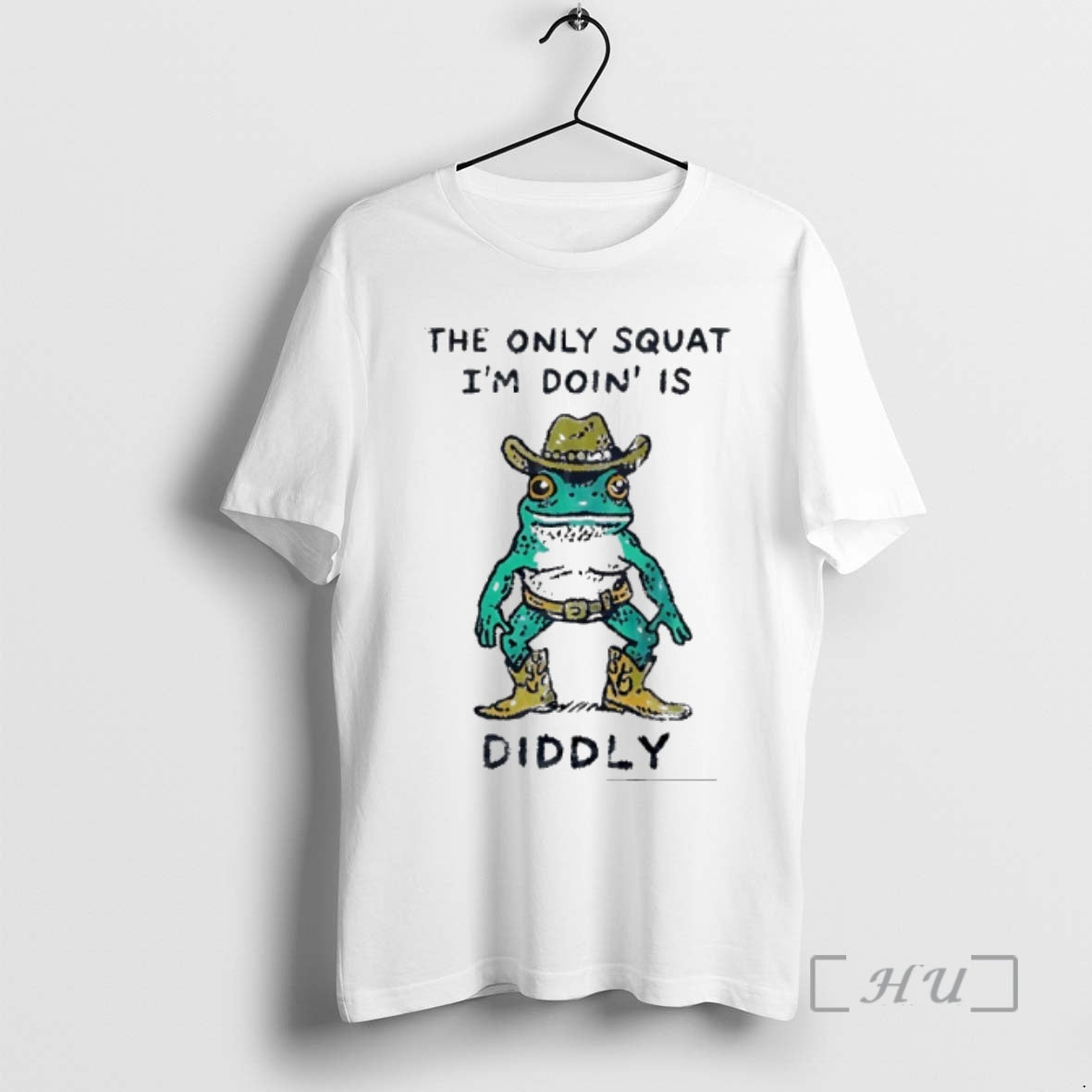 Officials Cowboy Frog The Only Squat Im Doing Is Diddly Meme Premium T Shirts Sweater Hoodie, Sweatshirt | PrintMintTees.com