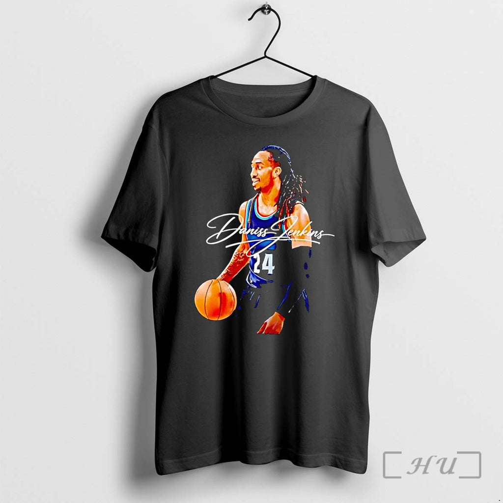 Officials Daniss Jenkins Dribbling Basketball Player Portrait Dark Jersey Black